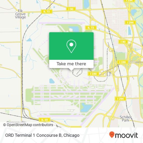 ORD Terminal 1 Concourse B map