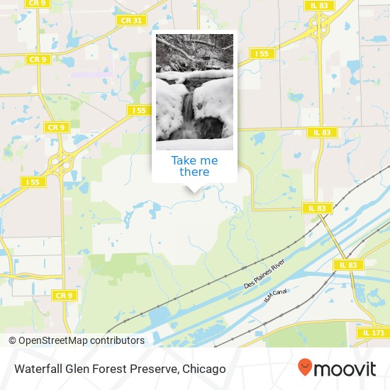 Mapa de Waterfall Glen Forest Preserve