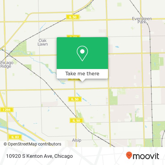 Mapa de 10920 S Kenton Ave