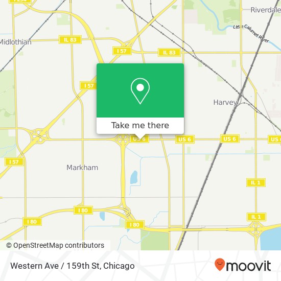 Western Ave / 159th St map