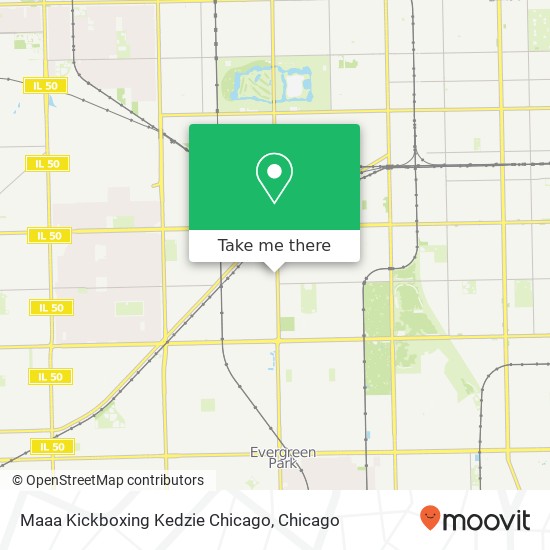 Mapa de Maaa Kickboxing Kedzie Chicago