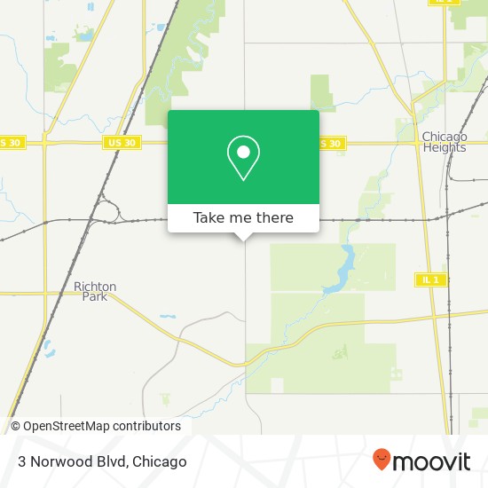 Mapa de 3 Norwood Blvd