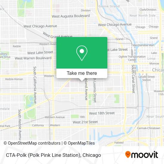 Mapa de CTA-Polk (Polk Pink Line Station)