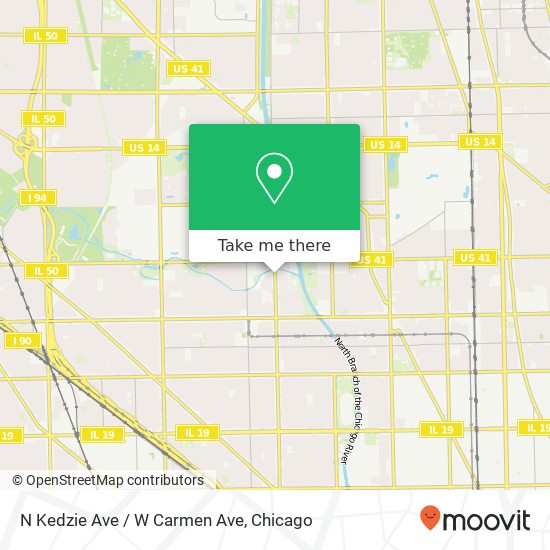 N Kedzie Ave / W Carmen Ave map