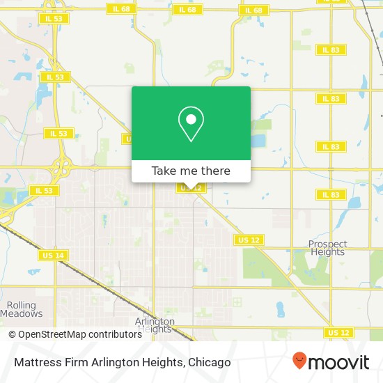 Mattress Firm Arlington Heights map