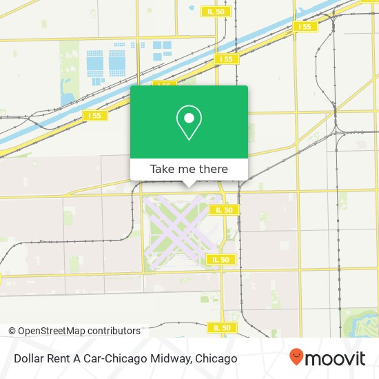 Dollar Rent A Car-Chicago Midway map