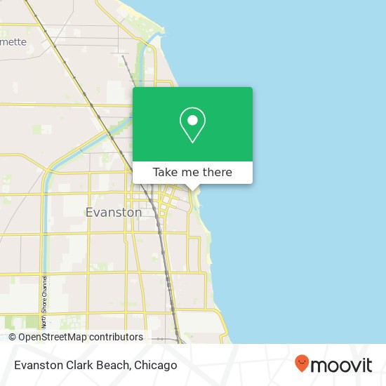 Evanston Clark Beach map