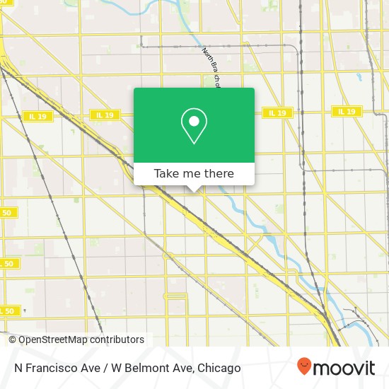 Mapa de N Francisco Ave / W Belmont Ave