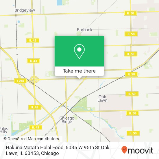 Hakuna Matata Halal Food, 6035 W 95th St Oak Lawn, IL 60453 map