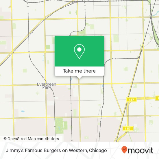Mapa de Jimmy's Famous Burgers on Western, 9355 S Western Ave Chicago, IL 60643