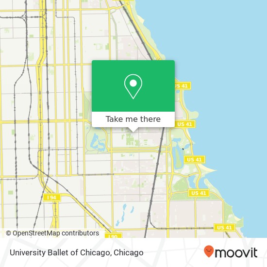 Mapa de University Ballet of Chicago, 5706 S University Ave Chicago, IL 60637