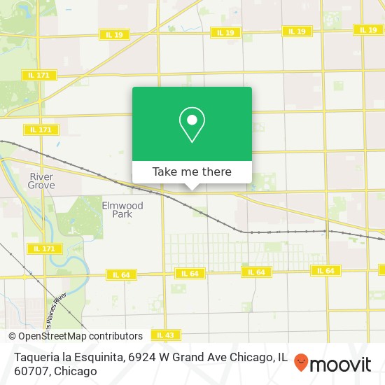 Taqueria la Esquinita, 6924 W Grand Ave Chicago, IL 60707 map