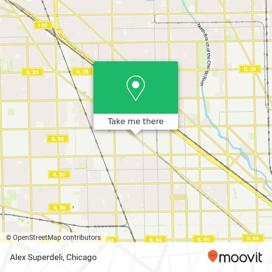 Mapa de Alex Superdeli, 3055 N Milwaukee Ave Chicago, IL 60618