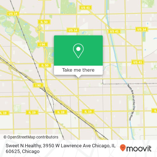 Mapa de Sweet N Healthy, 3950 W Lawrence Ave Chicago, IL 60625