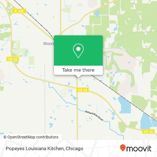 Mapa de Popeyes Louisiana Kitchen, 1425 S Eastwood Dr Woodstock, IL 60098
