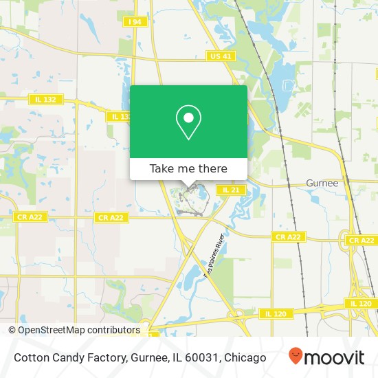 Mapa de Cotton Candy Factory, Gurnee, IL 60031