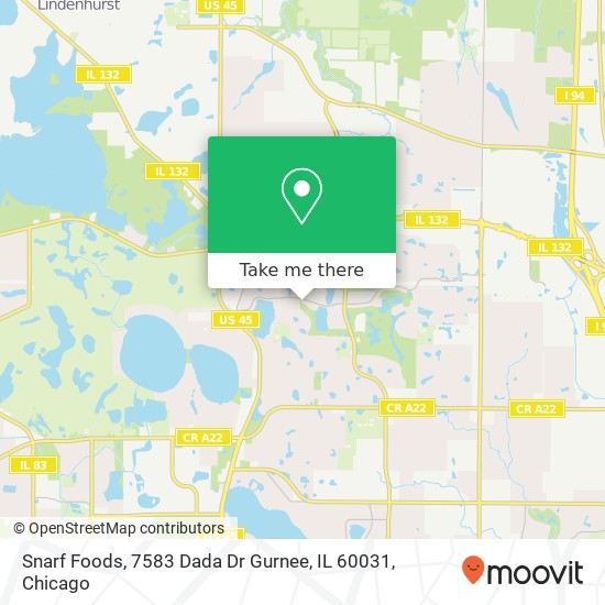 Mapa de Snarf Foods, 7583 Dada Dr Gurnee, IL 60031