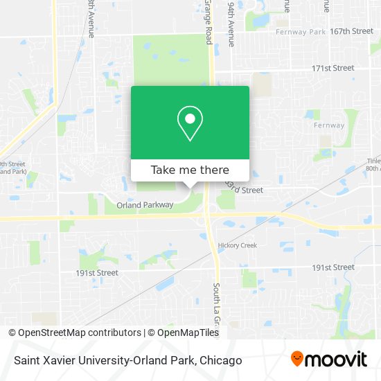 Mapa de Saint Xavier University-Orland Park