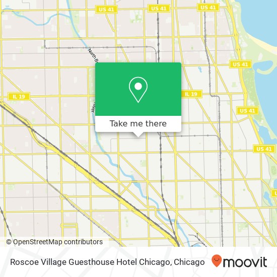 Roscoe Village Guesthouse Hotel Chicago map