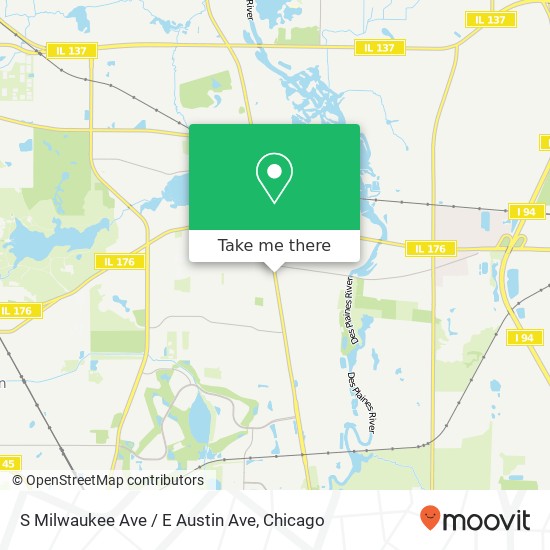 Mapa de S Milwaukee Ave / E Austin Ave
