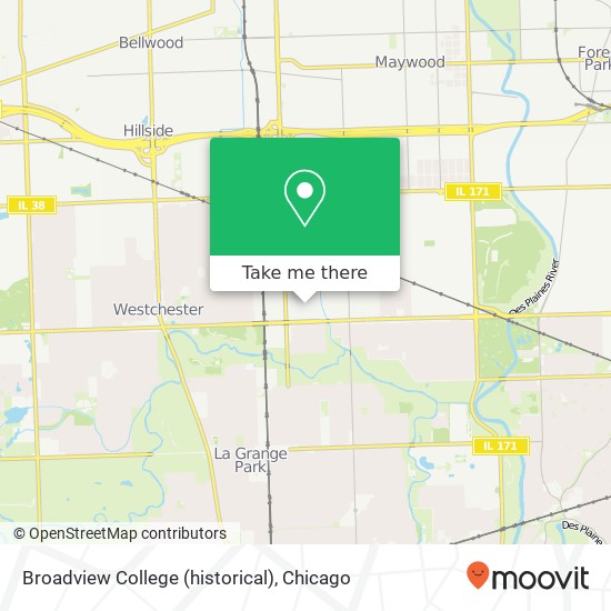 Broadview College (historical) map