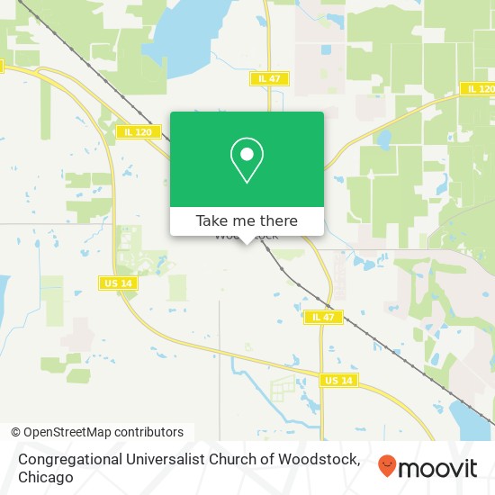 Congregational Universalist Church of Woodstock map