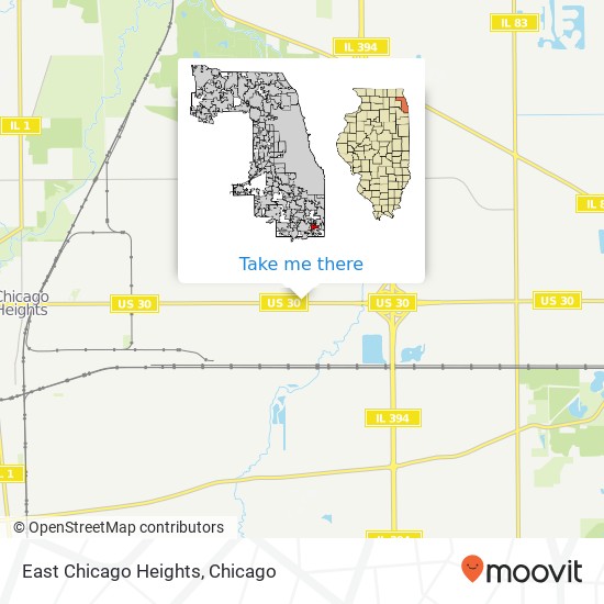 Mapa de East Chicago Heights