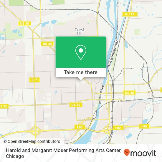 Mapa de Harold and Margaret Moser Performing Arts Center