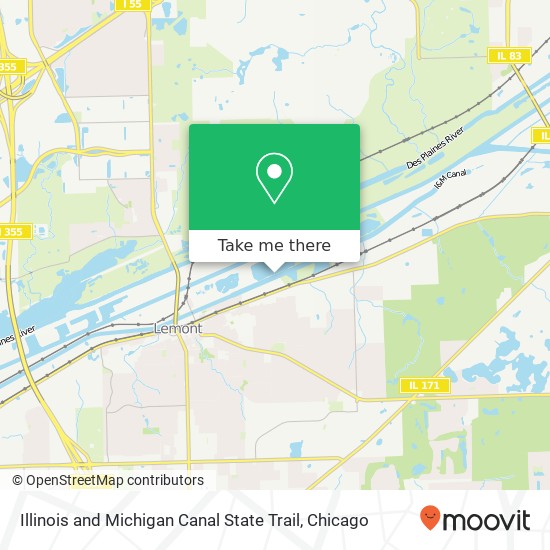 Mapa de Illinois and Michigan Canal State Trail