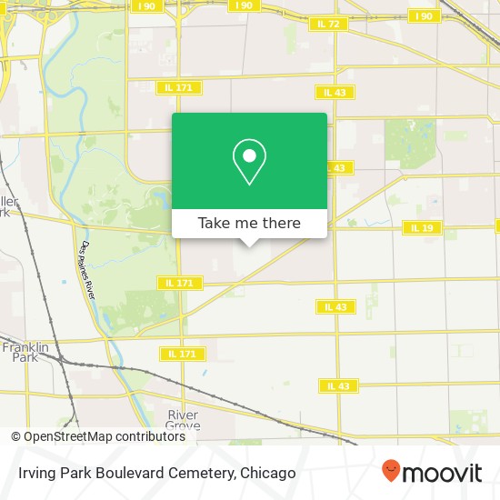 Mapa de Irving Park Boulevard Cemetery