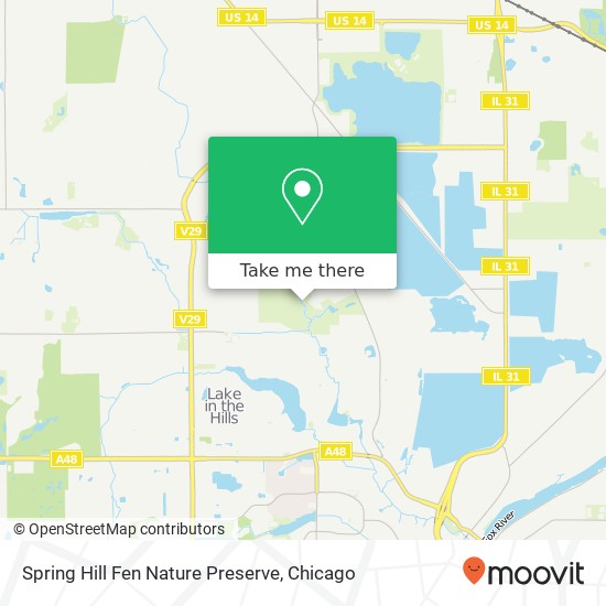 Spring Hill Fen Nature Preserve map