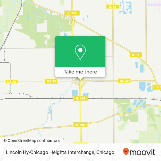 Lincoln Hy-Chicago Heights Interchange map