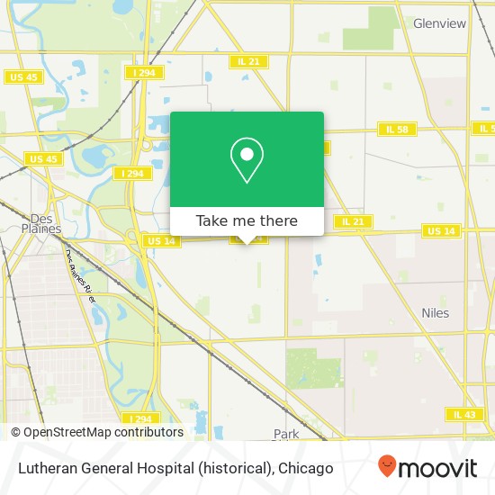 Lutheran General Hospital (historical) map