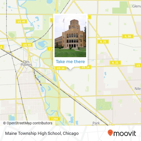 Mapa de Maine Township High School