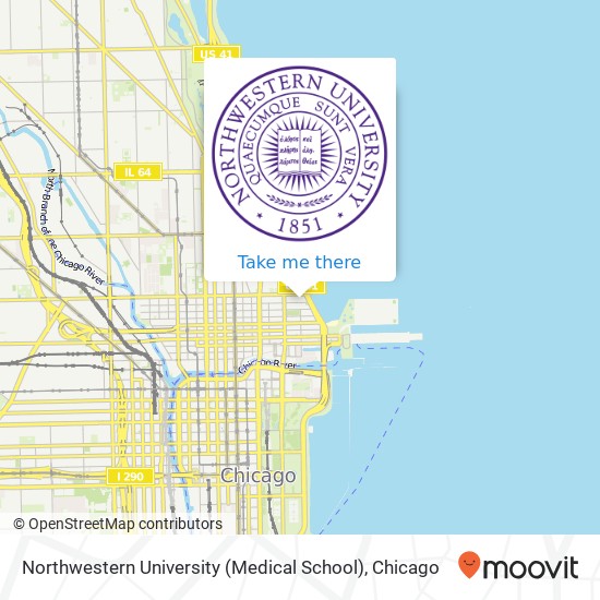 Mapa de Northwestern University (Medical School)