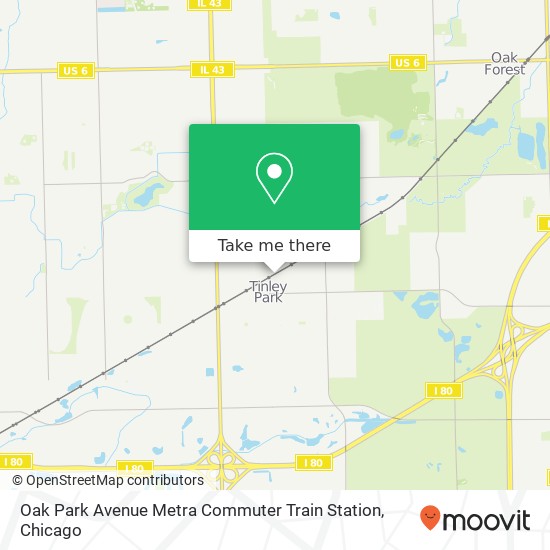 Oak Park Avenue Metra Commuter Train Station map