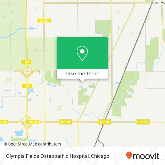 Mapa de Olympia Fields Osteopathic Hospital