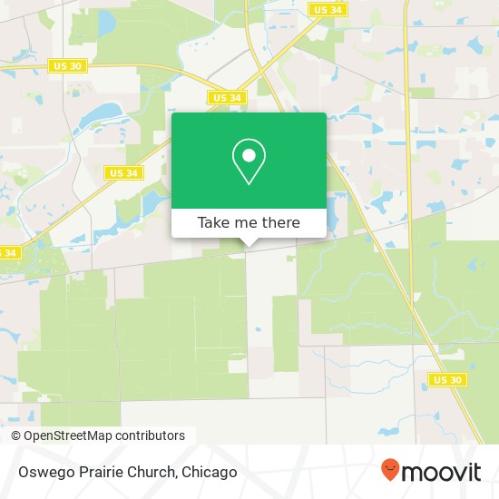 Oswego Prairie Church map
