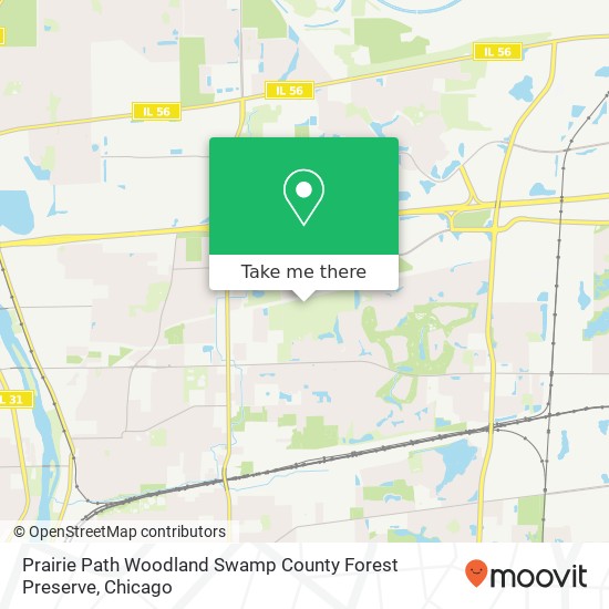 Mapa de Prairie Path Woodland Swamp County Forest Preserve