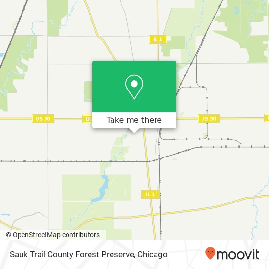 Sauk Trail County Forest Preserve map