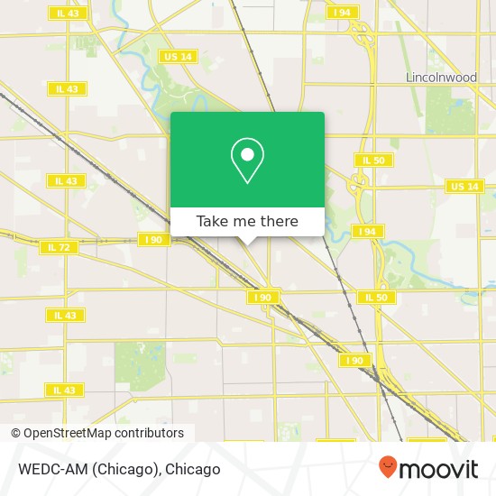 WEDC-AM (Chicago) map