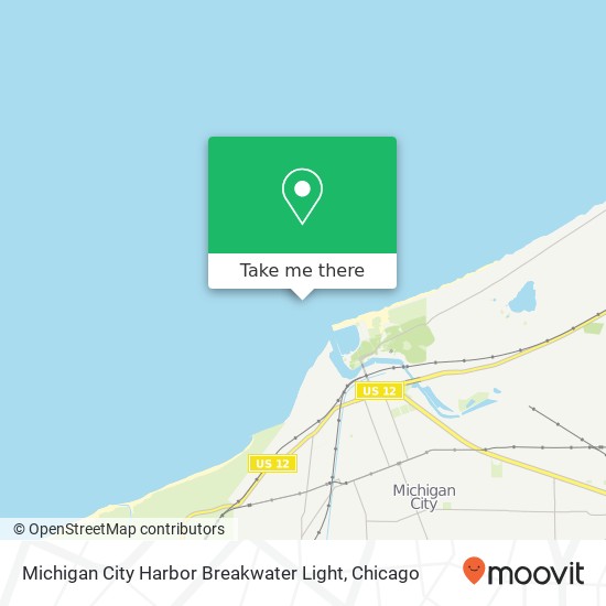 Mapa de Michigan City Harbor Breakwater Light