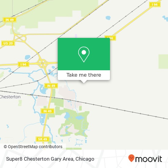 Super8 Chesterton Gary Area map