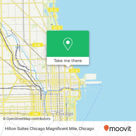 Mapa de Hilton Suites Chicago Magnificent Mile