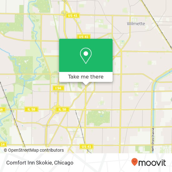 Mapa de Comfort Inn Skokie