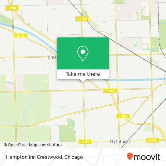 Hampton Inn Crestwood map