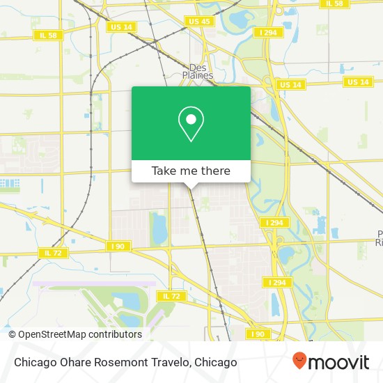 Mapa de Chicago Ohare Rosemont Travelo