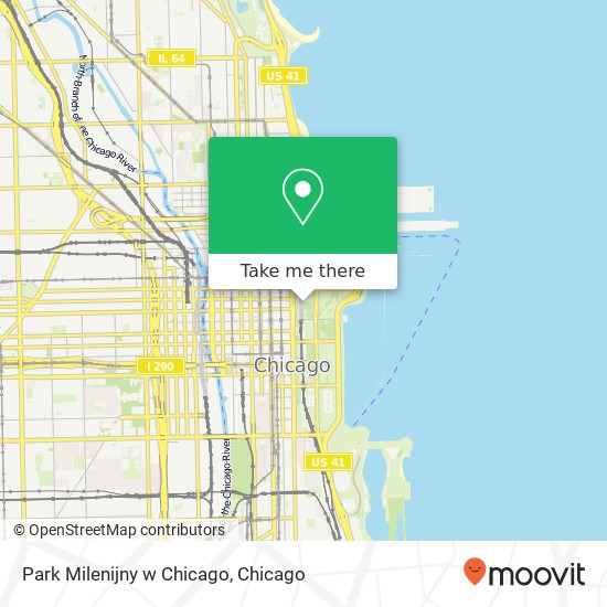 Mapa de Park Milenijny w Chicago