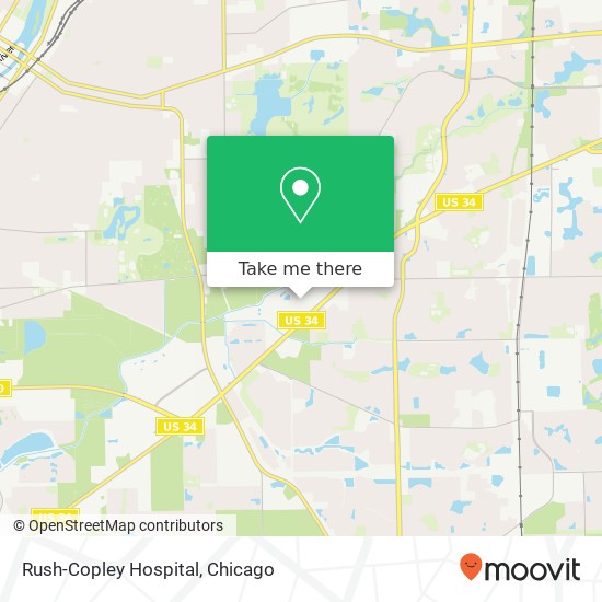 Rush-Copley Hospital map