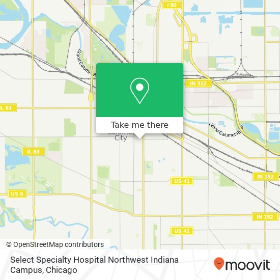 Select Specialty Hospital Northwest Indiana Campus map